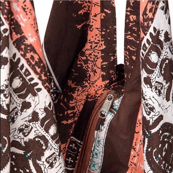 LAST- 🔥HP💚Turquoise, Brown and orange Boho print Sling Bag - Picture 6 of 9